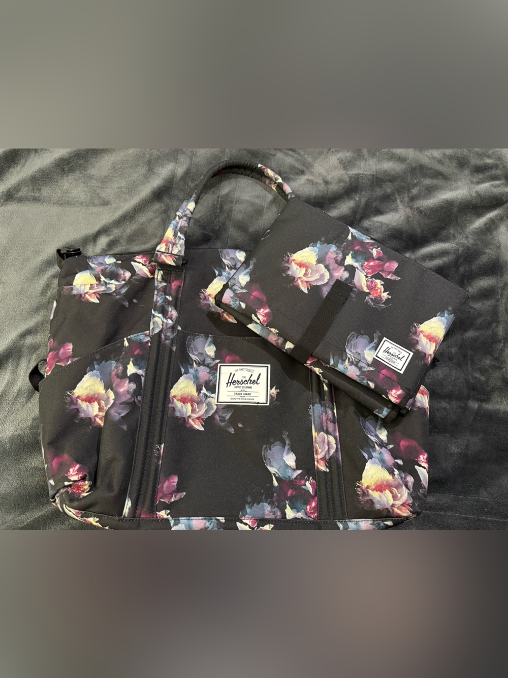 Herschel Floral Diaper Bag + Changing Pad